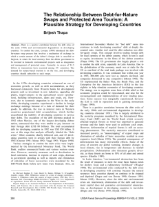 The Relationship Between Debt-for-Nature Swaps and Protected Area Tourism: A