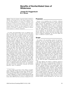 Benefits of Nonfacilitated Uses of Wilderness Joseph W. Roggenbuck B. L Driver