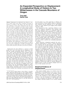 An Expanded Perspective on Displacement: Wildernesses in the Cascade Mountains of