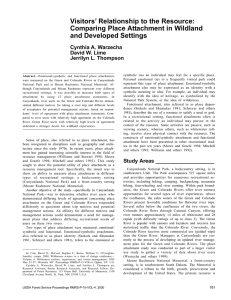 Visitors’ Relationship to the Resource: Comparing Place Attachment in Wildland