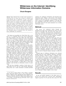 Wilderness on the Internet: Identifying Wilderness Information Domains Chuck Burgess