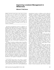 Improving Livestock Management in Wilderness Mitchel P. McClaran