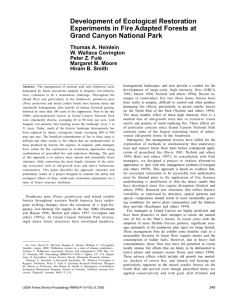 Development of Ecological Restoration Experiments in Fire Adapted Forests at