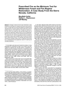 Prescribed Fire as the Minimum Tool for