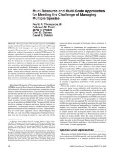 Multi-Resource and Multi-Scale Approaches for Meeting the Challenge of Managing Multiple Species