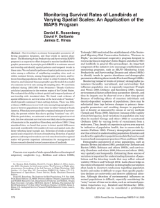 Monitoring Survival Rates of Landbirds at MAPS Program Daniel K. Rosenberg