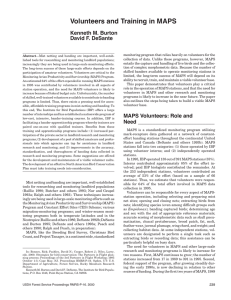 Volunteers and Training in MAPS Kenneth M. Burton David F. DeSante