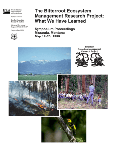 The Bitterroot Ecosystem Management Research Project: What We Have Learned Symposium Proceedings