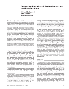 Comparing Historic and Modern Forests on the Bitterroot Front Michael G. Hartwell