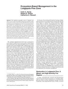 Ecosystem-Based Management in the Lodgepole Pine Zone Colin C. Hardy Robert E. Keane