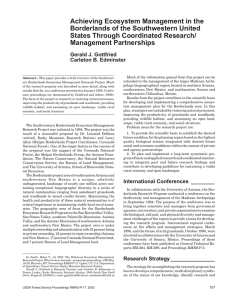 Achieving Ecosystem Management in the Borderlands of the Southwestern United