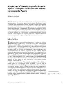 Adaptations of Quaking Aspen for Defense Environmental Agents Richard L. Lindroth