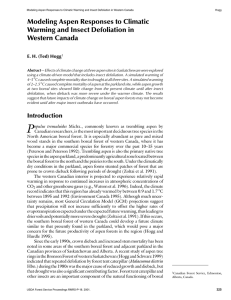 Modeling Aspen Responses to Climatic Warming and Insect Defoliation in Western Canada