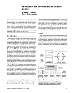 The Role of the Silviculturist at Multiple Scales Russell T. Graham Barry Bollenbacher