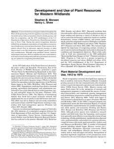 Development and Use of Plant Resources for Western Wildlands Stephen B. Monsen