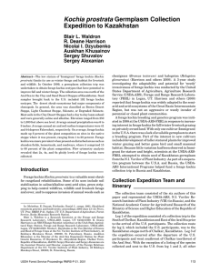 Kochia prostrata Germplasm Collection Expedition to Kazakhstan