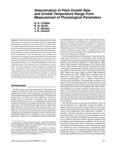 Determination of Plant Growth Rate and Growth Temperature Range From