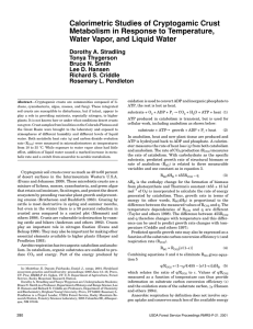 Calorimetric Studies of Cryptogamic Crust Metabolism in Response to Temperature,