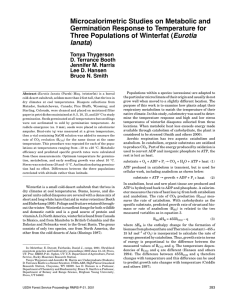 Microcalorimetric Studies on Metabolic and Germination Response to Temperature for Eurotia