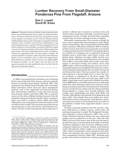 Lumber Recovery From Small-Diameter Ponderosa Pine From Flagstaff, Arizona Eini C. Lowell