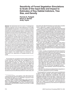 Sensitivity of Forest Vegetation Simulations Estimates of Key Habitat Indictors, Tree