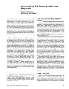 Incorporating Soil Parent Material into Prognosis Robert E. Froese Andrew P. Robinson