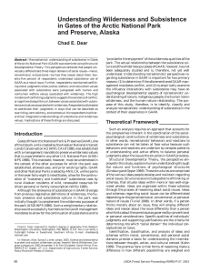 Understanding Wilderness and Subsistence in Gates of the Arctic National Park