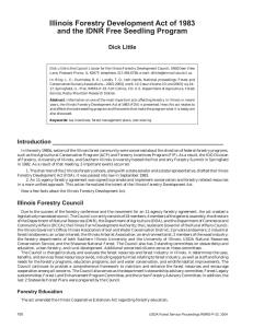 Illinois Forestry Development Act of 1983 Dick Little