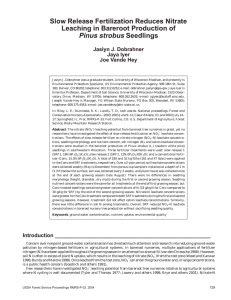 Slow Release Fertilization Reduces Nitrate Leaching in Bareroot Production of