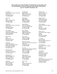 Joint Conference of the Southern Forest Nursery Association and