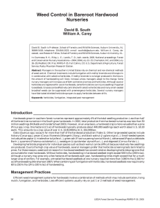 Weed Control in Bareroot Hardwood Nurseries David B. South William A. Carey