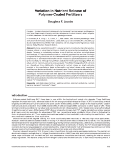 Variation in Nutrient Release of Polymer-Coated Fertilizers Douglass F. Jacobs