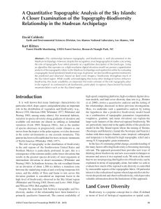 A Quantitative Topographic Analysis of the Sky Islands: