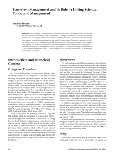 Ecosystem Management and Its Role in Linking Science, Policy, and Management