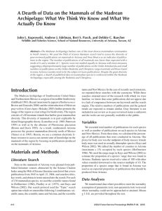 A Dearth of Data on the Mammals of the Madrean