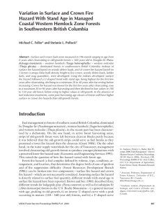 Variation in Surface and Crown Fire Coastal Western Hemlock Zone Forests