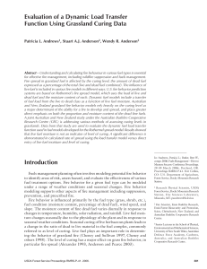 Evaluation of a Dynamic Load Transfer Function Using Grassland Curing Data