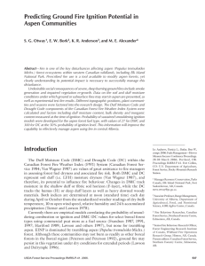 Predicting Ground Fire Ignition Potential in Aspen Communities S. G. Otway