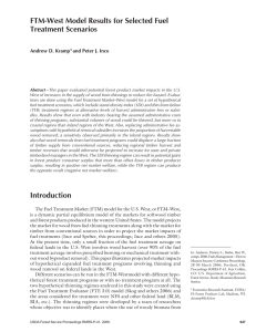 FTM-West Model Results for Selected Fuel Treatment Scenarios Andrew D. Kramp