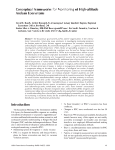 Conceptual Frameworks for Monitoring of High-altitude Andean Ecosystems