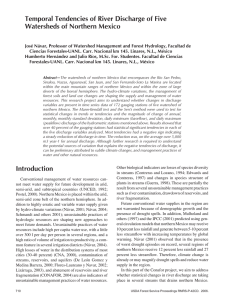 Temporal Tendencies of River Discharge of Five Watersheds of Northern Mexico