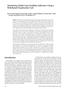 Monitoring Global Crop Condition Indicators Using a Web-Based Visualization Tool
