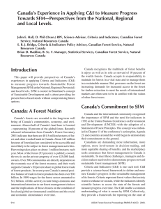 Canada’s Experience in Applying C&amp;I to Measure Progress