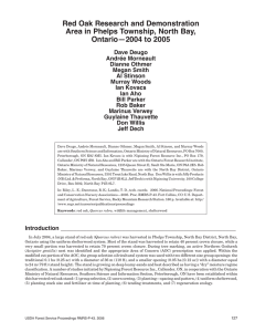Red Oak Research and Demonstration Area in Phelps Township, North Bay,