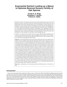 Exponential Nutrient Loading as a Means Oak Species Zonda K. D. Birge