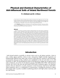 Physical and Chemical Characteristics of Ash-influenced Soils of Inland Northwest Forests