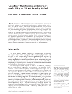 Uncertainty Quantification in Rothermel’s Model Using an Efficient Sampling Method Edwin Jimenez