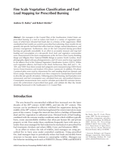 Fine Scale Vegetation Classification and Fuel Load Mapping for Prescribed Burning