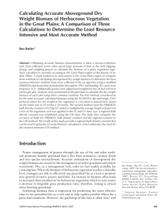 Calculating Accurate Aboveground Dry Weight Biomass of Herbaceous Vegetation