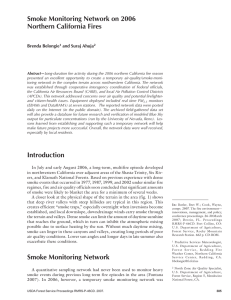 Smoke Monitoring Network on 2006 Northern California Fires Brenda Belongie and Suraj Ahuja